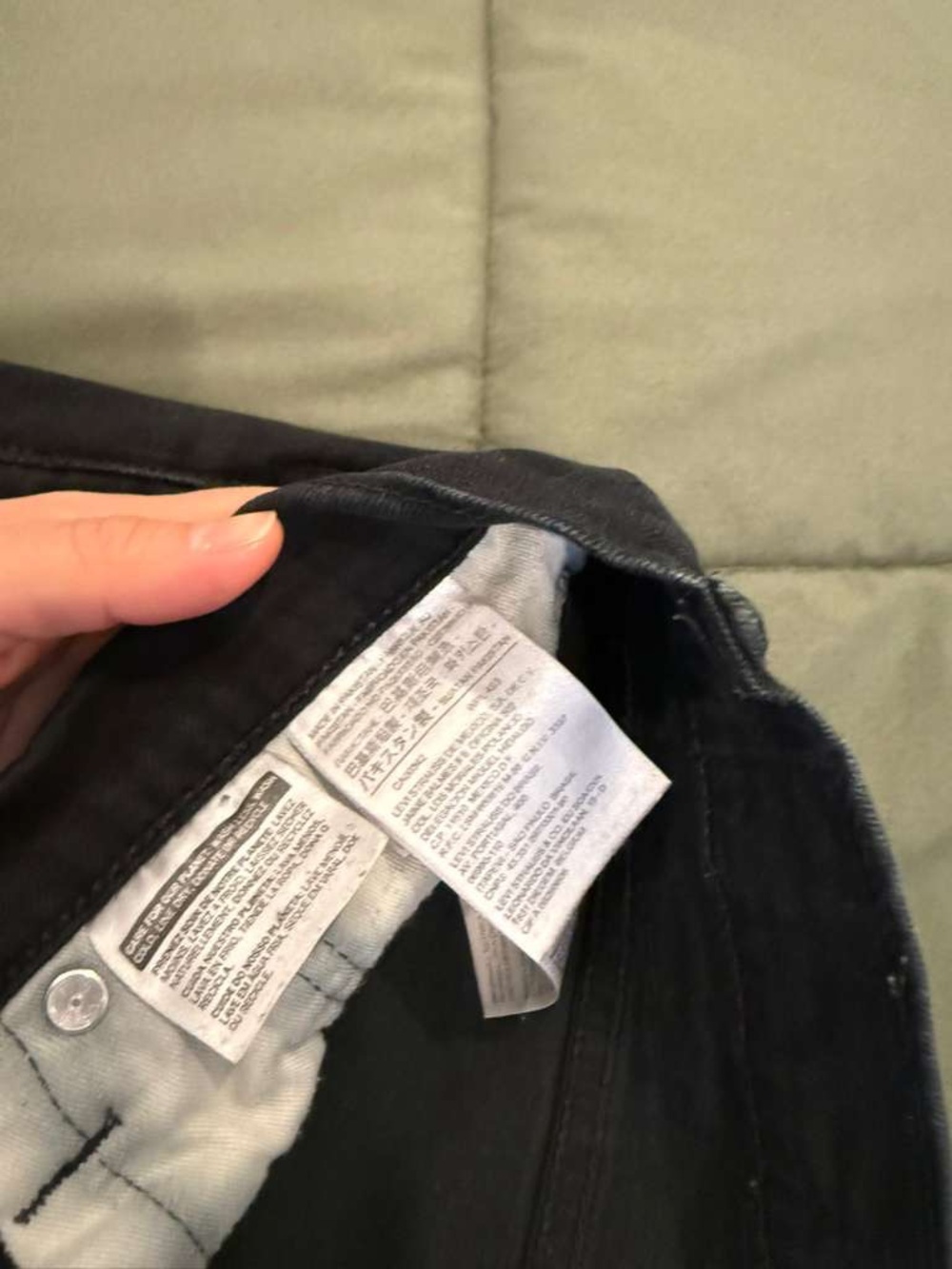Levi's Black Denim Jeans with Branded Interior Print